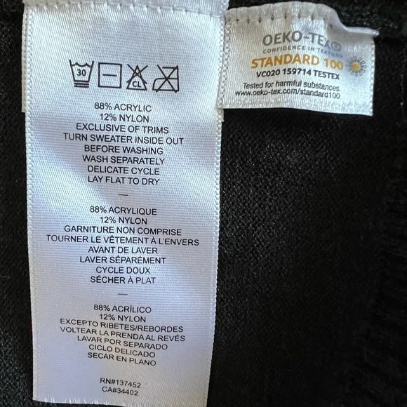 COBMEX NEW Men's Zip Front Uniform Cardigan Sweater In Charcoal Gray Size XL